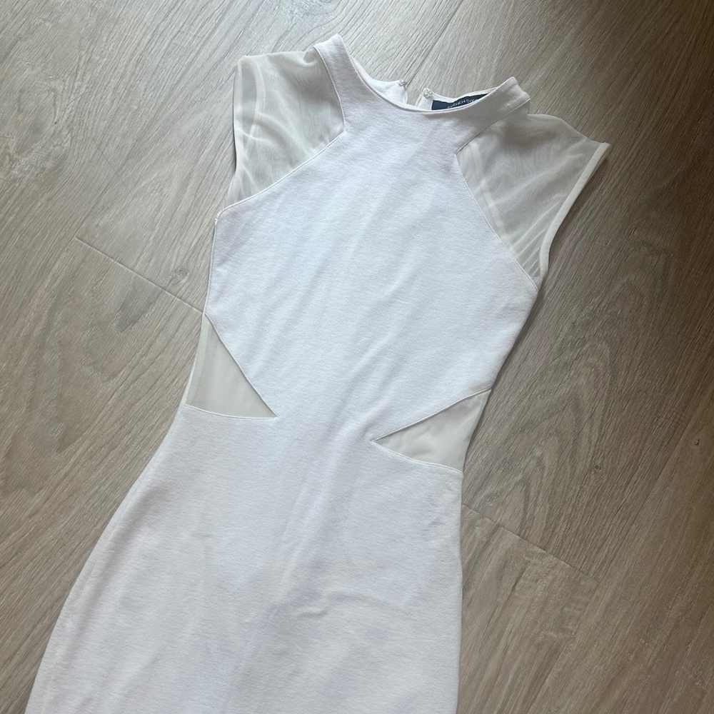 French Connection Women’s Mesh Inset Sheath Cocktail Dress